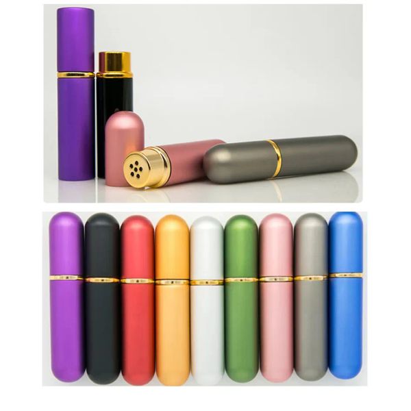 wholesale Refillable 5ml Empty Metal Nasal Inhalers for Essential Oils Aromatherapy 5CC Blank Aluminum Tubes Replacement Cotton 131 LL