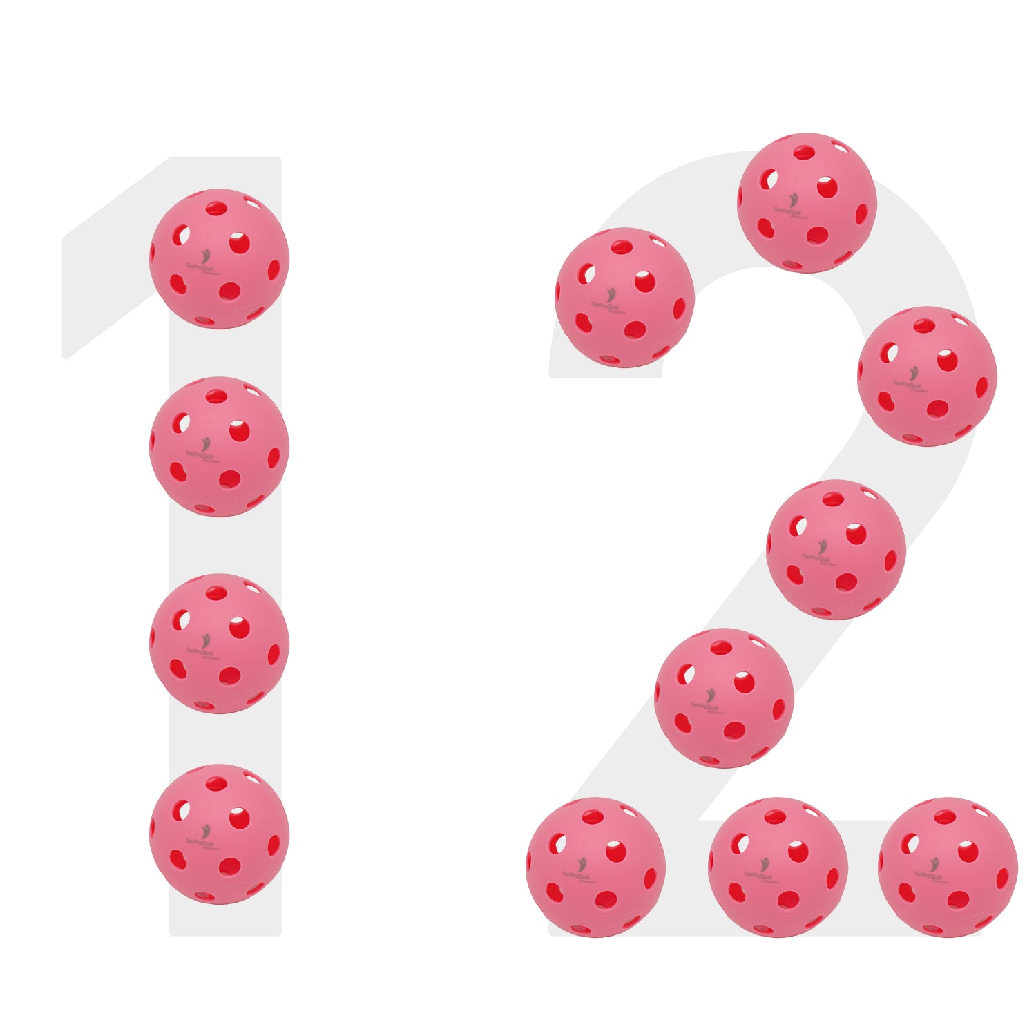 12Pcs Indoor Pickleball Balls Set, 74mm Standard Pickleball, 26 Holes Sports Training Practice Ball Size Ideal for Training and Games