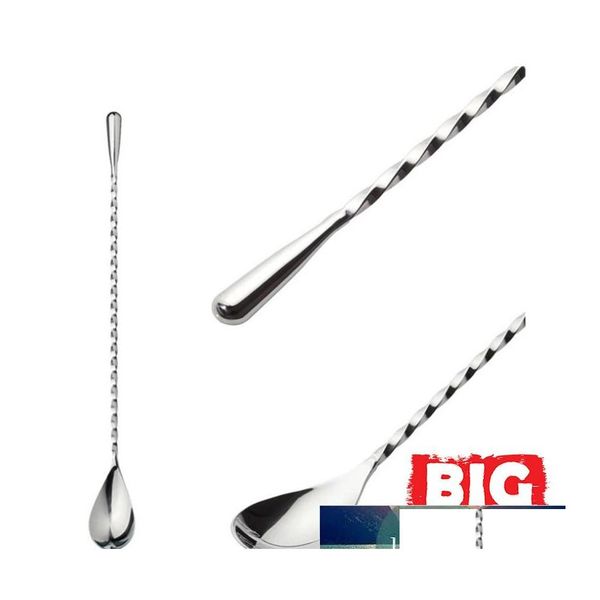 Bar Tools Stainless Steel Cocktail Twisted Mixing Stirrin Spoon Fork Tip Diy Set Shaker Muddler Stirrer Kitchen Drop Delivery Home G Otitk