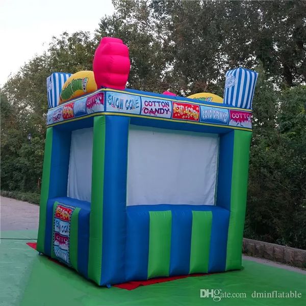 6m Lx5mWx4mH Outdoor Advertising Inflatable Candy Booth with LED Strip Form China For Sales kiosk Decorations