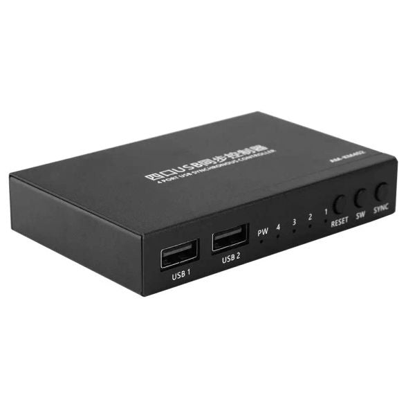 Aimos 1-for-4 4 Ports Splitter,Multifuncional Keyboard Mouse Synchronizer Controller KVM Switcher Splitter,USB2.0 Full Speed