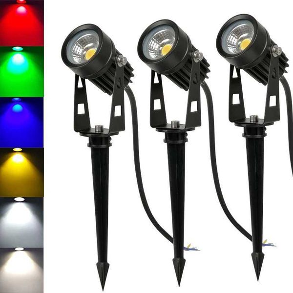 5W LED Peak Spotlight Landscape Garden Courtyard Road Lawn Light Outdoor Ground LED Lawn Light COB Road Courtyard Light X241102