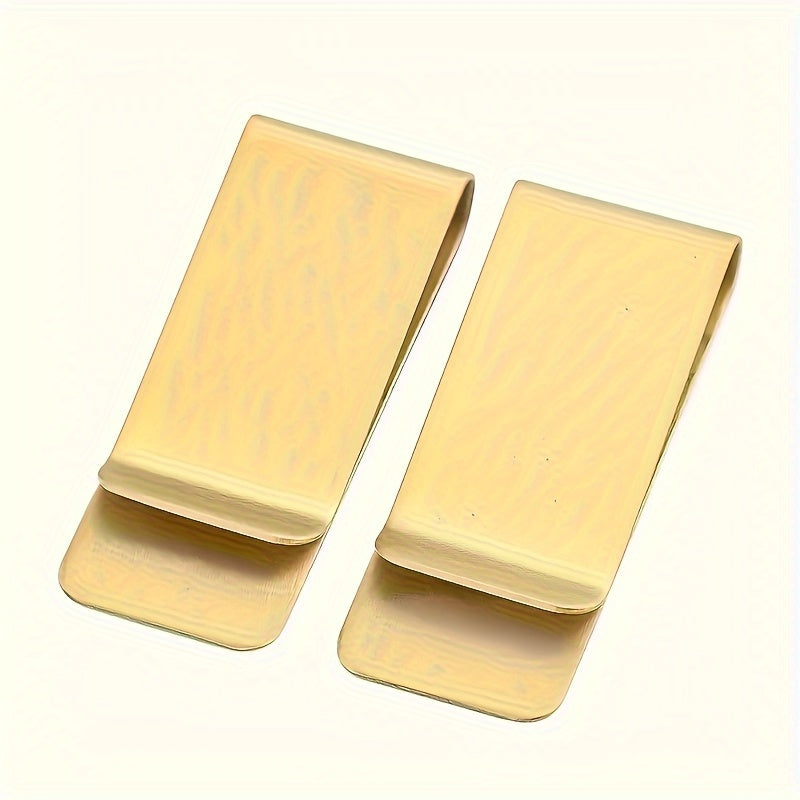 TEMU 1pc - 2pc Men' Clip For Cash And Credit Card, Money Holder Clip For Men, Minimalist Money Clip, Credit Card Holder Copper Money Clip