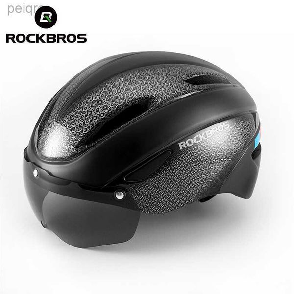 Cycling Helmets Cycling Helmets ROCKBROS Bicycle Helmet Men EPS Breathable Women Goggles Lens Aero MTB Road Bike Accessory 230815