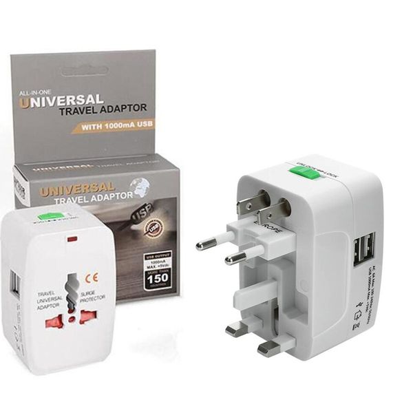 Portable Global Universal Wall Chargers Converter With 2 USB Ports All in One Worldwide Travel Wall Charger Electrical Home Charging AC Powe
