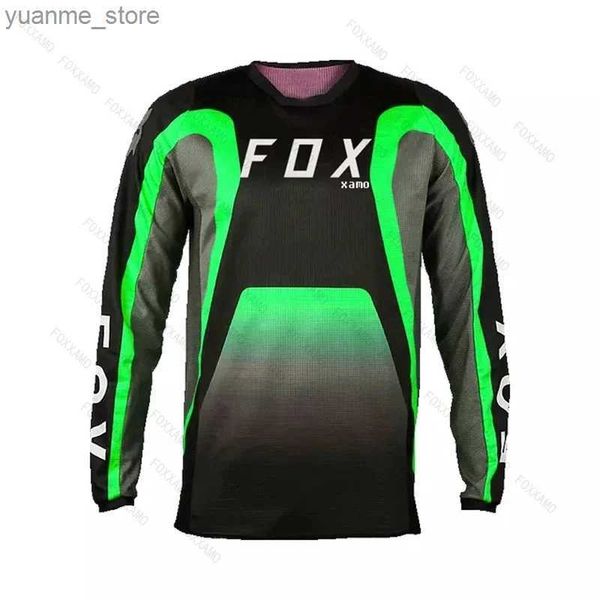 Cycling Shirts Tops 2024 Mens Downhill Jerseys Xamo Mountain Bike Shirts Offroad DH Motorcycle Jersey Motocross Sportwear Clothing Bike Y240
