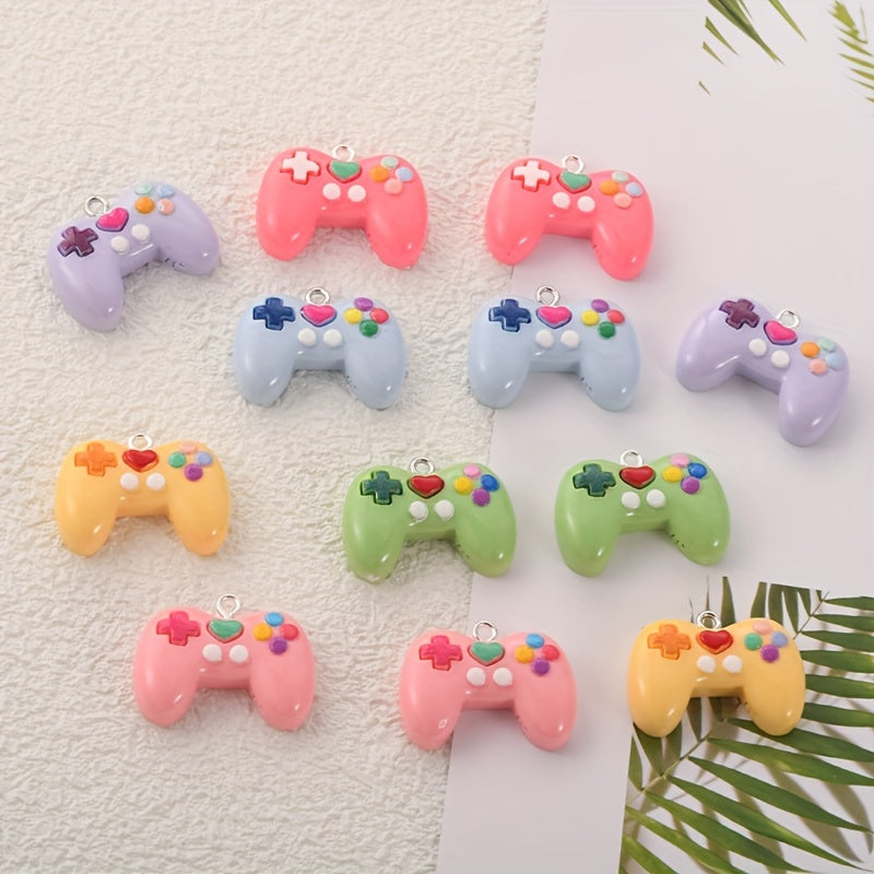 TEMU 12pcs Mini Resin Game Controller Pendants, Perfect Diy Craft Accessories For Necklaces, Earrings, Keychains, Art Supplies, Jewelry Making