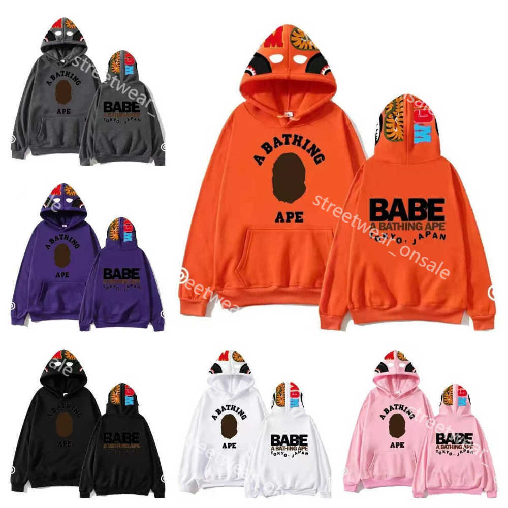 Ape Designer Babe Hoodie Men Shark Pullover Letter Print Long Sleeve Jumper with Pocket Mens Womens Tops Clothing D055