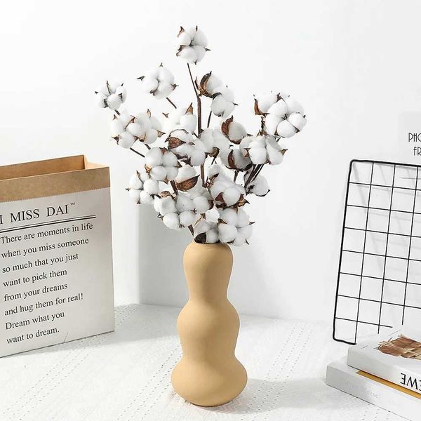 Natural dried flowers cotton artificial plants for DIY wedding parties home decoration cotton granite New Year 2022 woven decoration Y250110