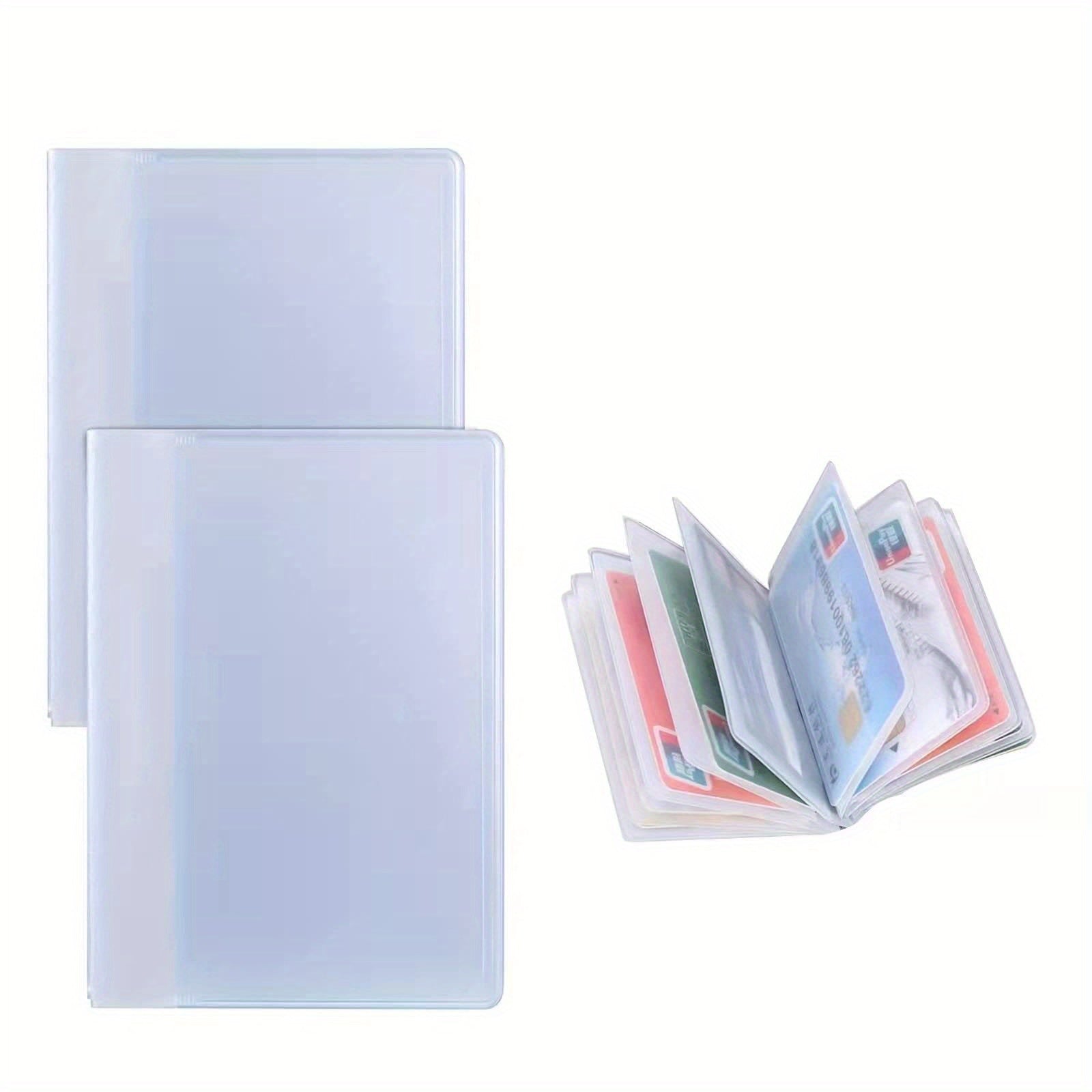 TEMU 2pcs Plastic Wallet Insert Credit Card Holder, Card Holder Protective Cover, For Wallet Insurance Card Debit Card License, Transparent 6 Pages
