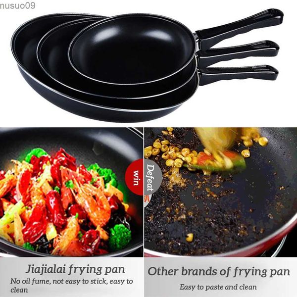 Pans No stick mini thick steak flat bottomed pan iron pancake and egg frying pan kitchen utensils no stick technology flat bottomed panL2403