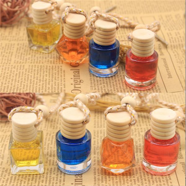 Car scent diffuser bottle auto pendant perfume ornament air freshener for essential oils diffuser fragrance empty glass pitcher JL7243