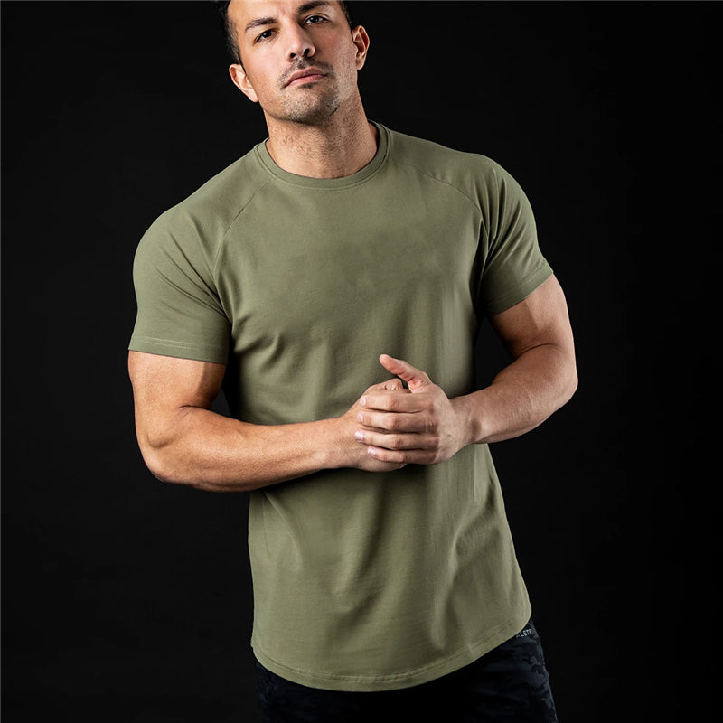 Men&#039;s T-Shirts Plain T Shirt Men Fashion Tee Shirts Summer Cotton Short Sleeve Tshirt Fitness Mens Gym Clothing Casual Sports T Shirts 230606