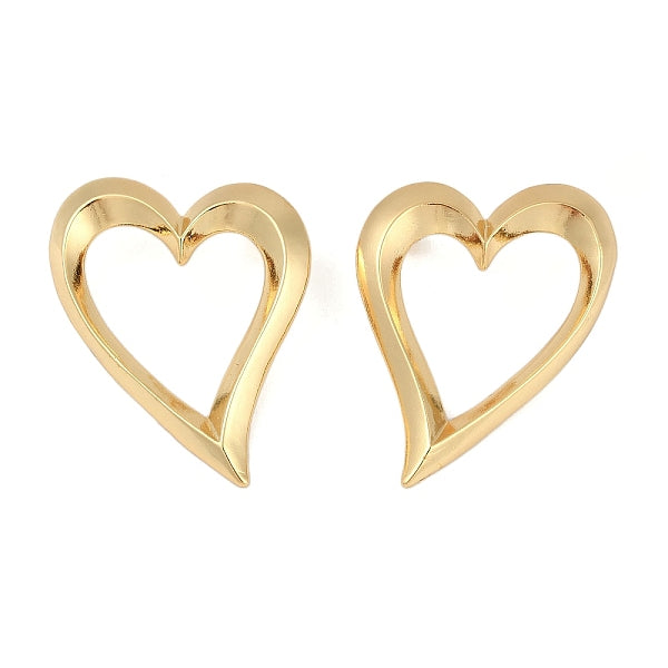 Boucles d'oreilles en laiton placage coeur pour femmes