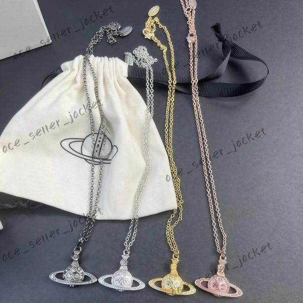 Presente de Natal Viviane West Wood Jewellery Designer Pingente Colar Planeta Colar Planet Moda Moda Vivvienne Jóia Metal Pérola Colar Women