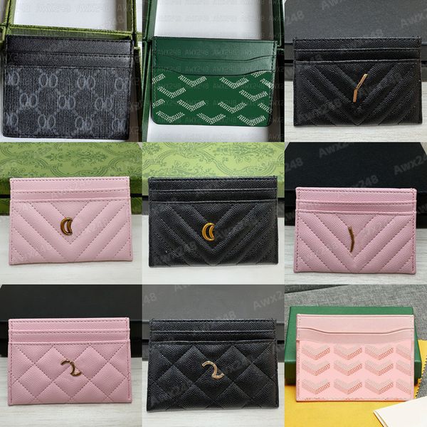 Designer Credit ID Card Holder Purse Sheepskin Leather Wallet Money Bags Plaid Cardholder Case For Men Women Mini Card Holders Luxury Coin P