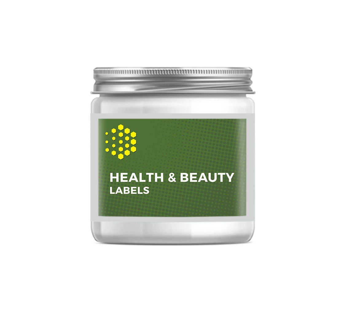 Health & Beauty Labels By BannerBuzz. Get It Personalized With Your Brand Logo And Message