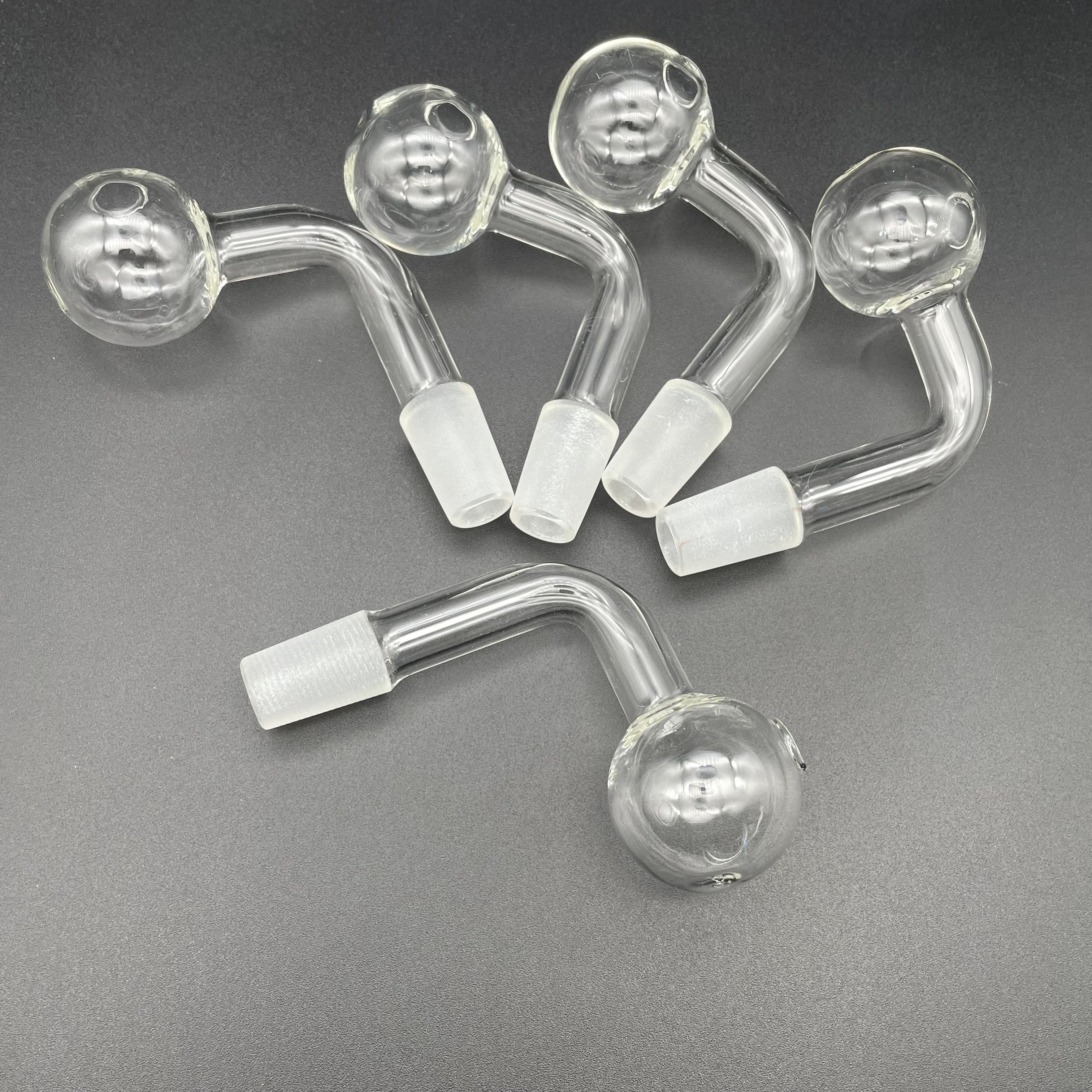 Pyrex Glass Oil Burner Pipe Smoking Pipes 14mm 18mm Male for rig water bubbler bong adapter tobacco nail Bent shape design banger Nails
