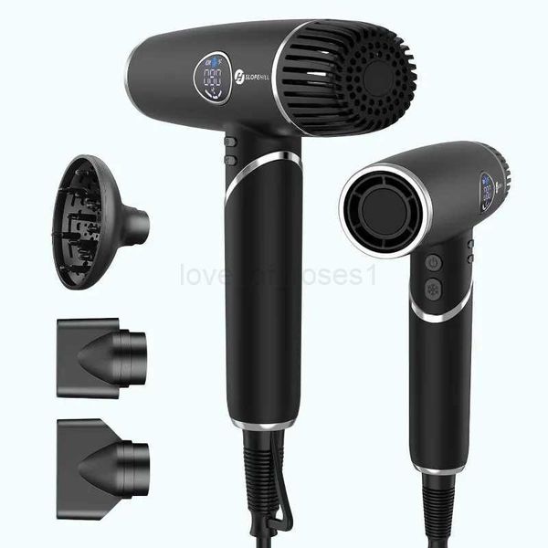 Slopehill Foldable Professional Ionic Hair Dryer 2000W Portable Blow Dryer with Magnetic Diffuser Attachment for Curly HairM240723