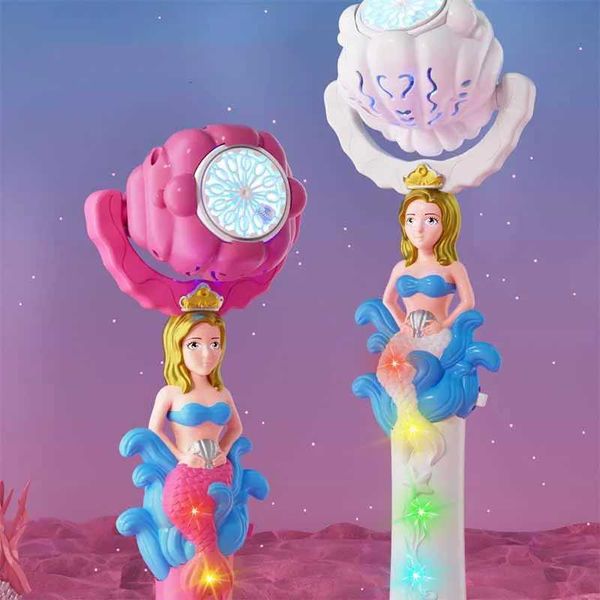 Novelty Games New Children and Cute Mermaid Princess Bubble Stick Bubble Machine Creative and Interesting Automatic Girl Bubble Machine Toy
