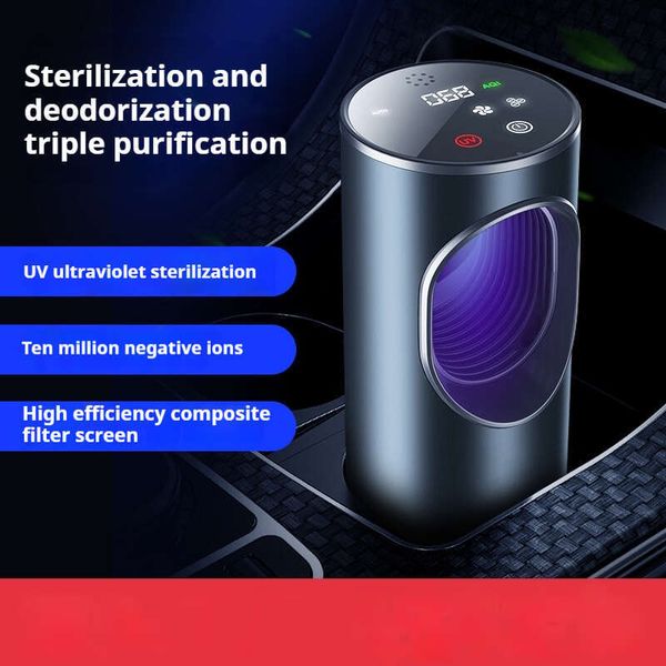 Intelligent air purifier formaldehyde removal, negative ion oxygen bar screen display, UV sterilization, dual-purpose for home and car use