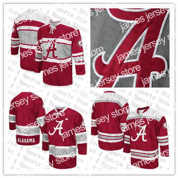 College Hockey Wears Custom College Alabama Crimson Tide Ice Hockey 96 Caelen Briere 9 Taylor Bowman 17 Michael DeLise 98 Marc Demers 88 And