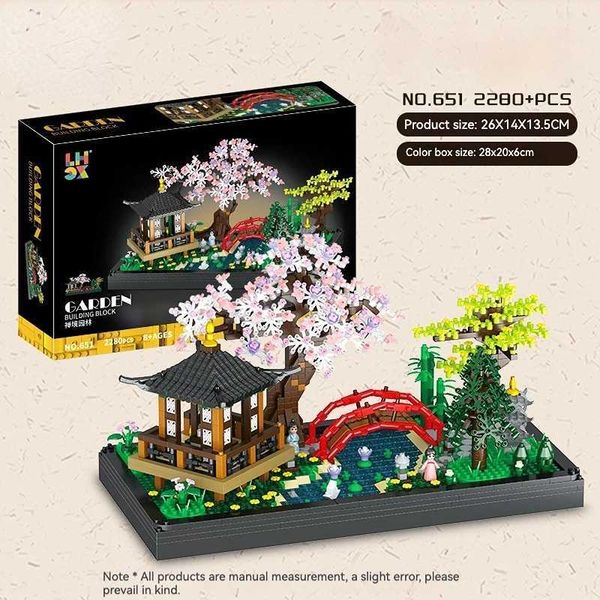 Blocks Creative building blocks peaceful courtyard plants DIY kit adult toys childrens birthday gifts home decoration H241107 Y250117A6VS