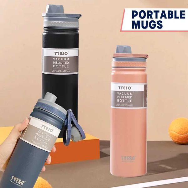 Tyeso 530-750ML Coffee Mug Stainless Steel Thermos Bottle Travel Cup For children Large Caliber Cold Cup Vacuum Flask InsulatedCL240809