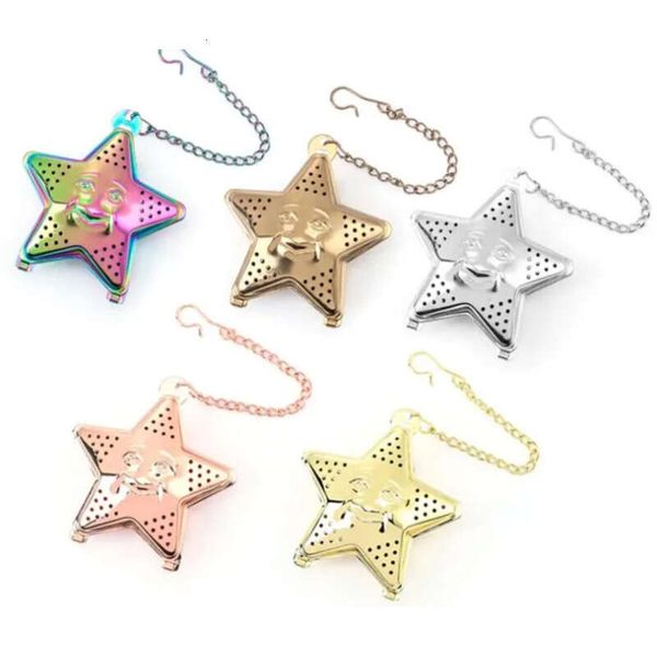 Chain Star 6 With Infuser Colors Strainer 304 Stainless Steel Tea Bag Kitchen Tools