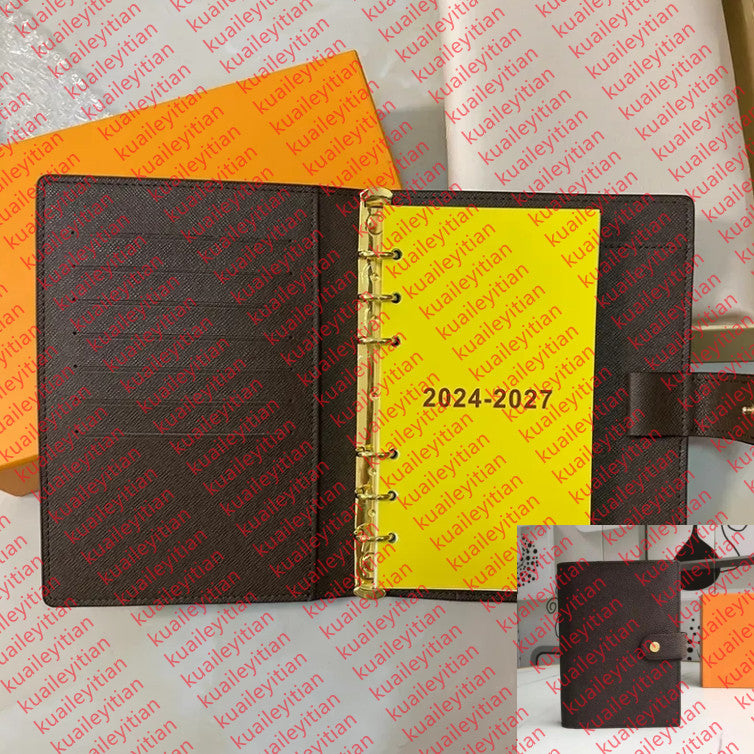 Luxurys Large DESK RING AGENDA COVER Holders Business Notebook Diary Protectives Case Card Holder Wallet Passport Holder With Box