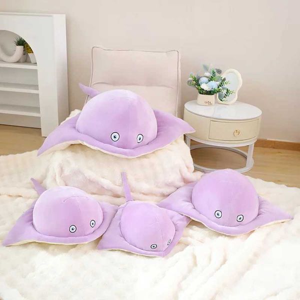 Stuffed Plush Animals Creative Kaii Color Manta Ray Plush Toys Doll Soft Stuffed Animal Sea Fish Throw Pillow Sofa Cushion for Girls Kids Gi