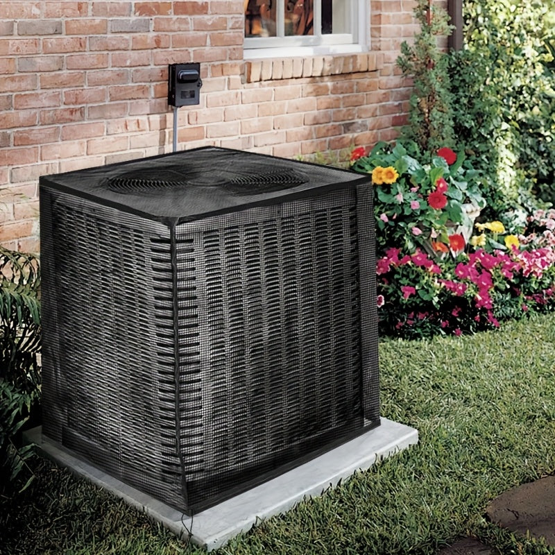 TEMU Outdoor Air Conditioner Cover | Black Mesh-style Ac Unit Protector | Durable Fabric With | Ideal For Units | Use, Ac Unit Cover | Decorative