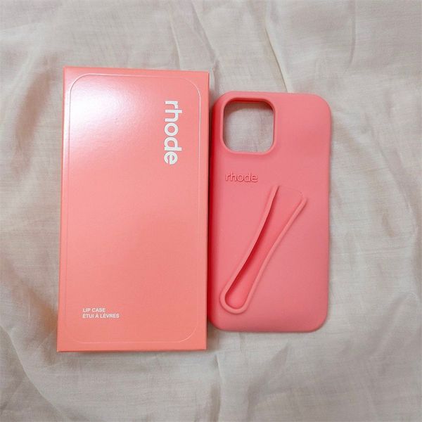 rhode phone case Designer shell Portable For iPhone 15 pro max 14 13 12 11 16Pro Design Gloss Lipstick Lip Balm 3D Silicone Phone Case