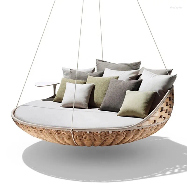 Storage Bottles Outdoor Furniture Daybed Rattan Wicker Woven Hanging Garden Round