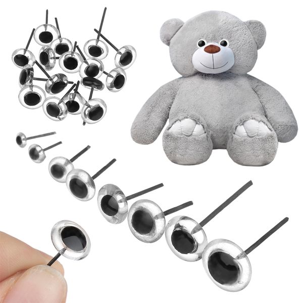 20Pcs Transparent Safty Eyes For Crochet Glasses 3-4-5-6-7-8-9-10mm Needle Felting for Teddy Bears Animals Eyes Dolls Accessorie