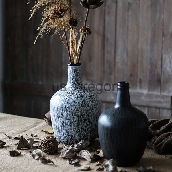 Vases China Jingdezhen vintage literary bronze antique ornaments nostalgic do old pottery ceramic vase x0630