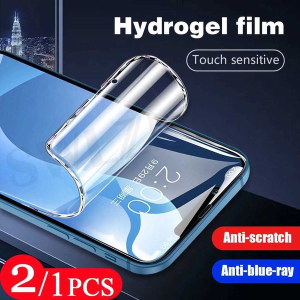 Cell Phone Screen Protectors 2-1Pcs soft full cover phone screen protector for iphone 11 12 13 pro max mini X XR XS SE 7 8 plus 6 6s hydroge