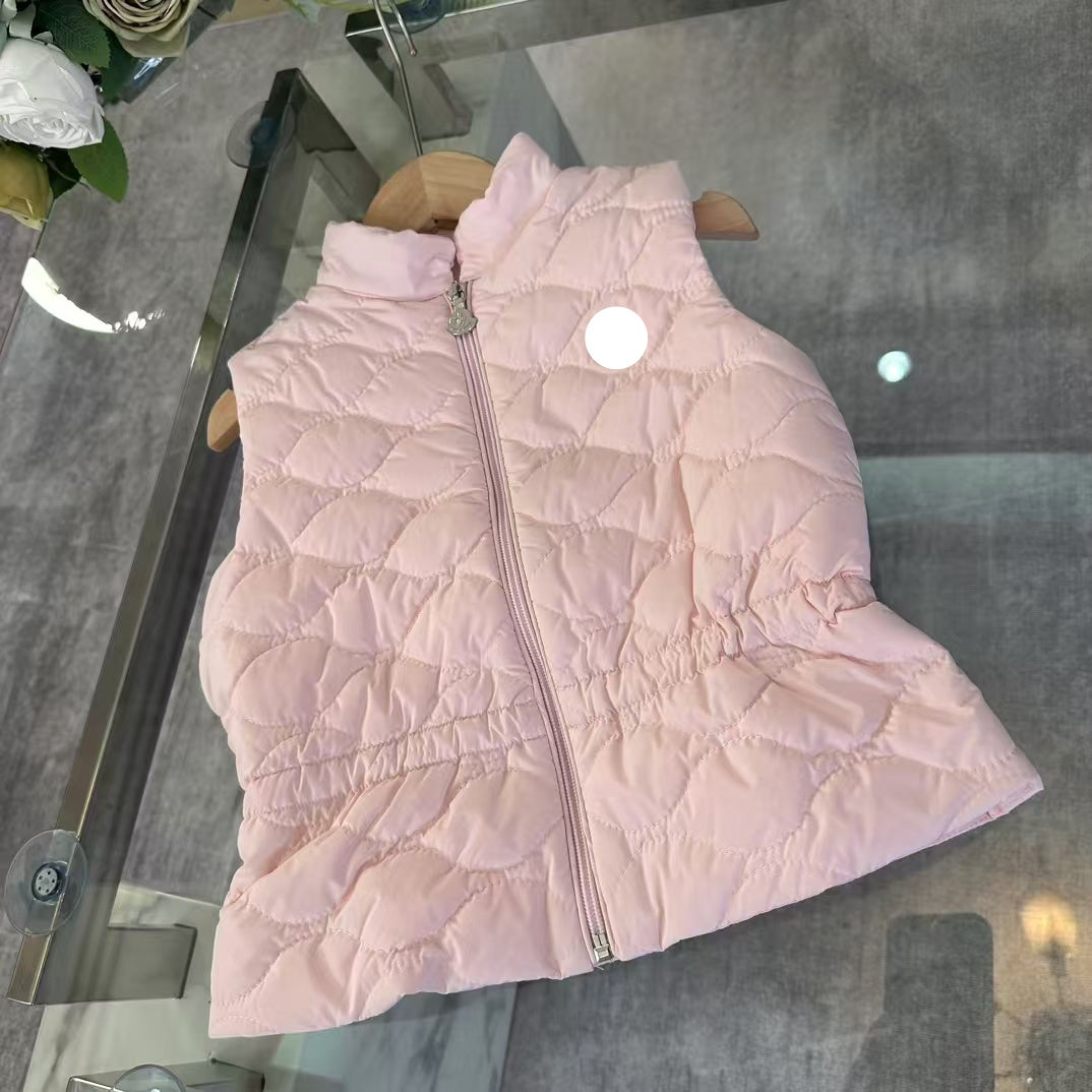 girl Waistcoat girls Vest Coats designer baby clothes pink Sleeveless Waist Thick Warm Outwear luxury brand top fasion Girls designers Outerwear