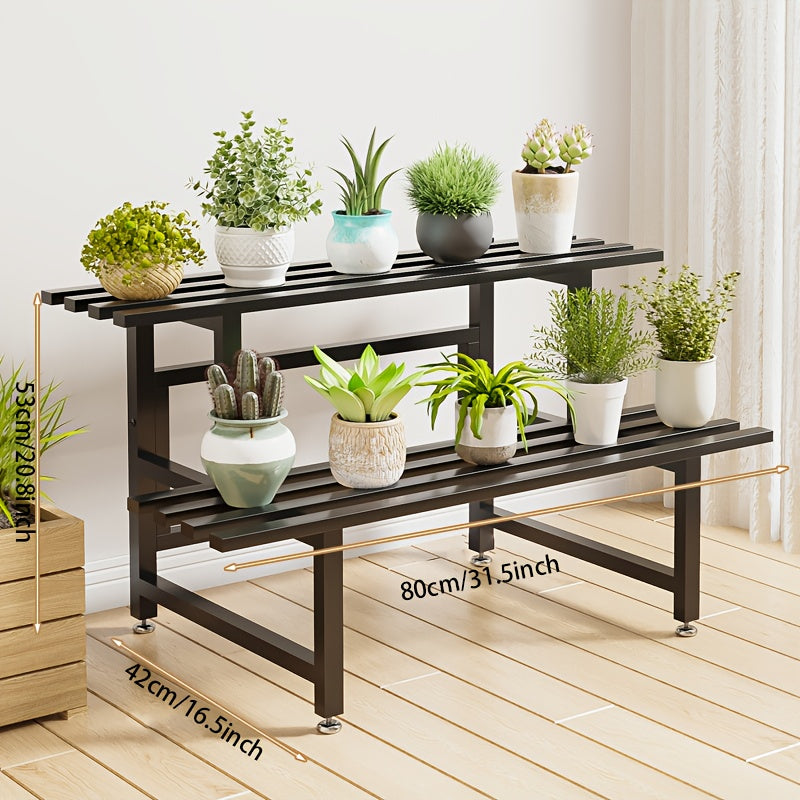 TEMU Shipping 1-2 Tier Metal Plant Stand, Ladder Flower Pot Rack, Step Display Rack, Home Balcony Practical Storage Organizer, Staircase Stand, Box,