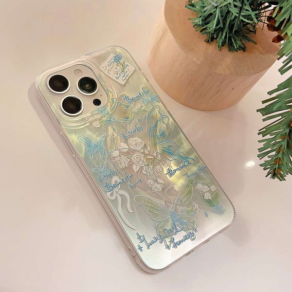 ddmygifts Feather veil ins Lily Butterfly is suitable for 14 15 Pro Max phone case 13 Summer 12 Art 11 A