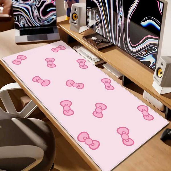 Pink butterfly cartoon mouse pad for PC game console cute large desktop pad for office laptop game cabinet mouse pad for Kawaii keyboard car