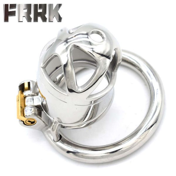 FRRK-19 Men&#039;s chastity lock, chastity device, penis cage, bird cage, 3D stainless steel hunting and adult products