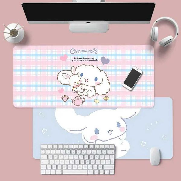 Mouse Pad Kawaii Cinnamorolls Large Mat Gaming Mousepad Compute Mouse Gamer Stitching Desk Mat XXL for PC Keyboard Mouse Carpet O250118