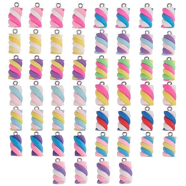 52Pcs 13 Colors Handmade Polymer Clay Charms