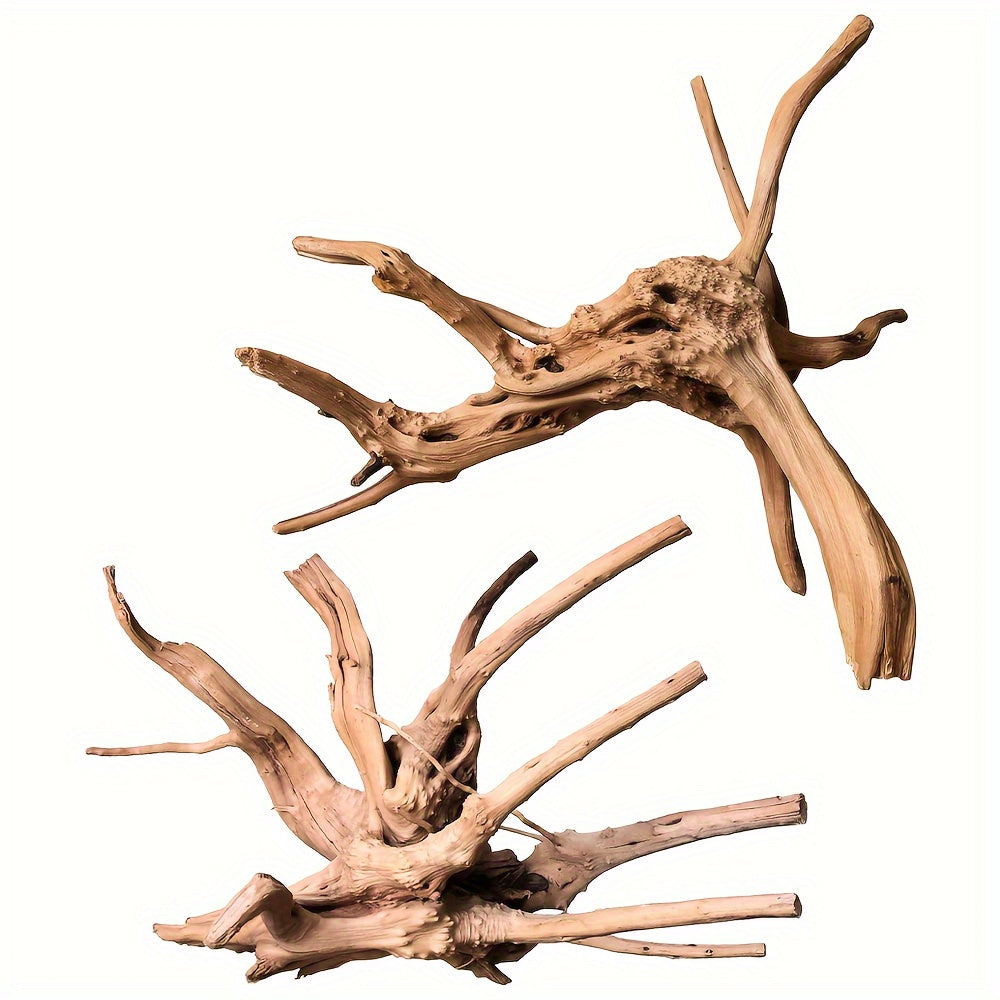 TEMU Natural Large Driftwood For Aquarium Decor Reptile Decor, Assorted Wood Branch 11-14" 2 Pcs, Fish Tank Decoration