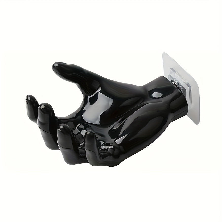 TEMU 1pc Palm-shaped Adhesive Wall Hook - Strong, No-drill, Traceless Key & Headphone Holder For Home Storage