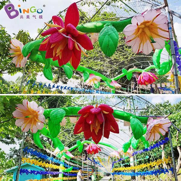 Free express decorative inflatable flowers chain toys sports inflation plants decoration for outdoor event party props