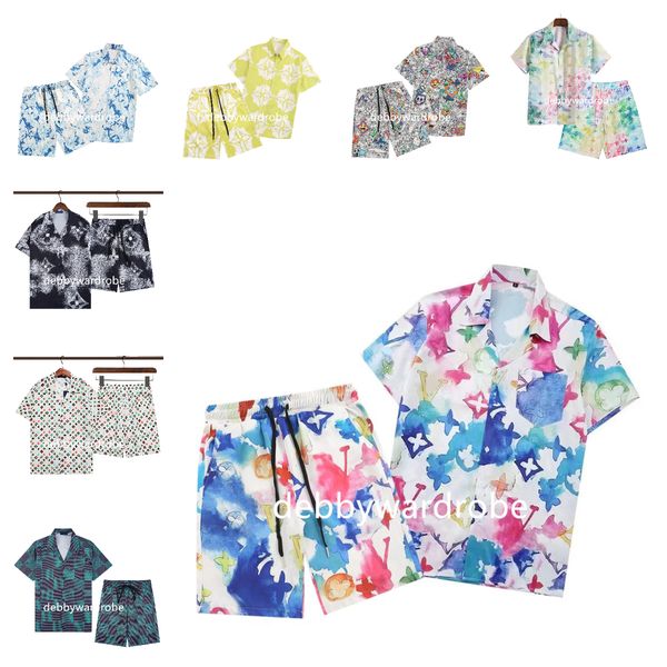 dress shirt men Mens Tracksuits Hawaii pants set designer shirts woman printing leisure shirt slim fit board short sleeve short beach sweats