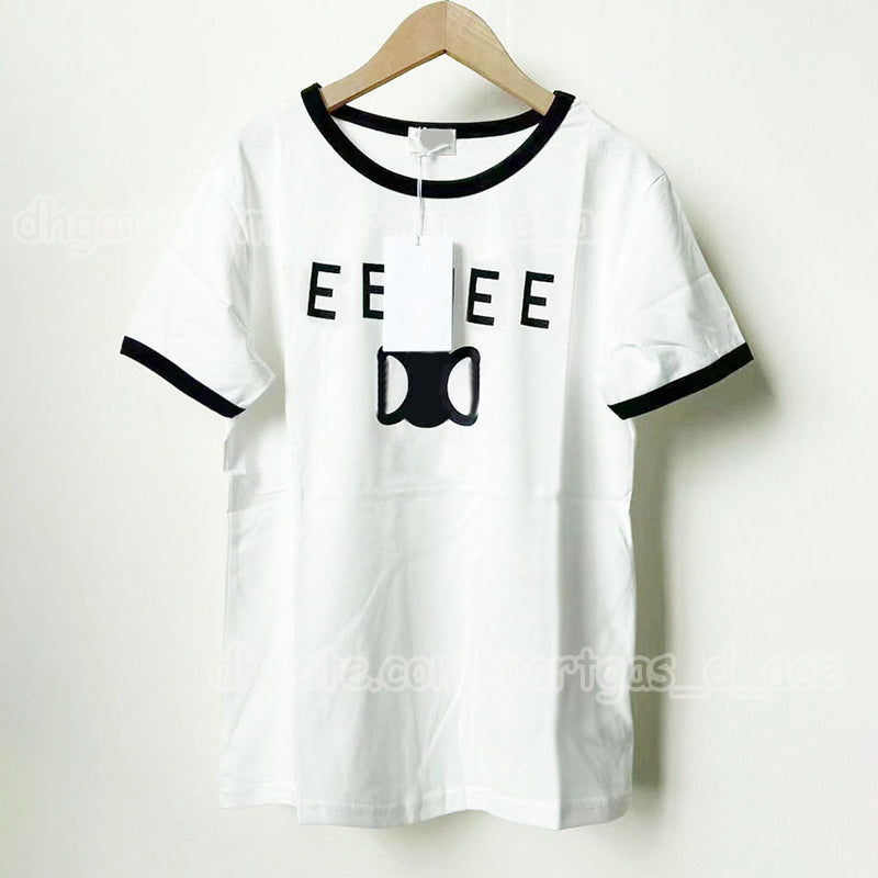 Designer Letter T Shirts Women Luxury Printed Contrast Color Tees Summer Casual Daily Commuting Street Style Short Sleeve Tops