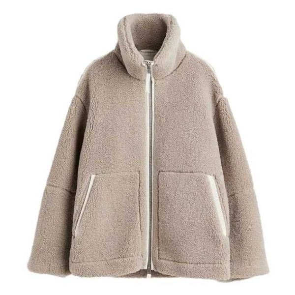Lamb Cake Wool Jackets Women Autumn Winter Fleece Sweatshirt Windbreaker Oversized Warm Coat Zipper Outdoor Streetwear OuterwearX241018
